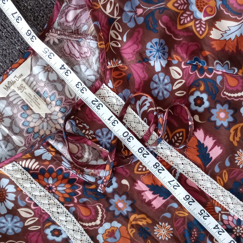 🤎Matilda Jane🤎 - Brown/Cream/Blue Intermission Damask Print Dress - Picture 14 of 14